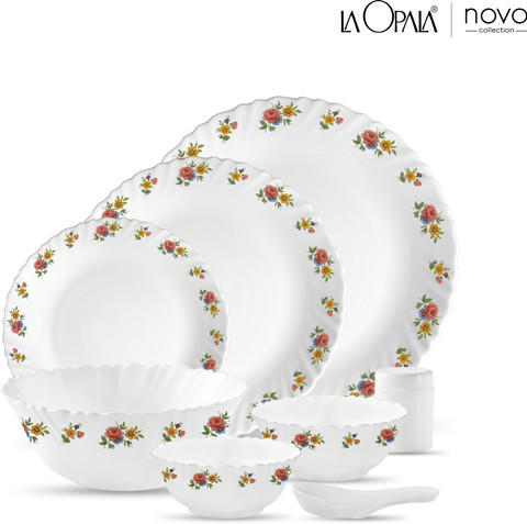 Opal Glass Novo Collection Dinner Set LAOPALA Pack Of 35