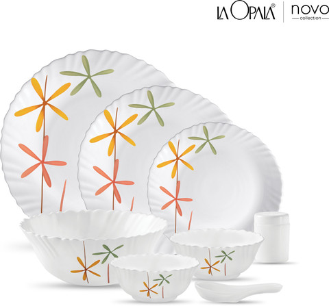 LAOPALA Pack of 35 Opalware Novo Autumn Flower Dinner Set Price in
