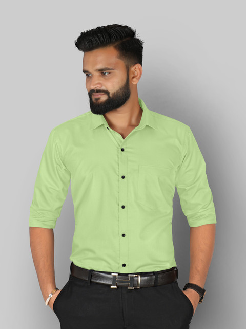 StyleMODO Men Solid Formal Light Green Shirt Buy StyleMODO Men