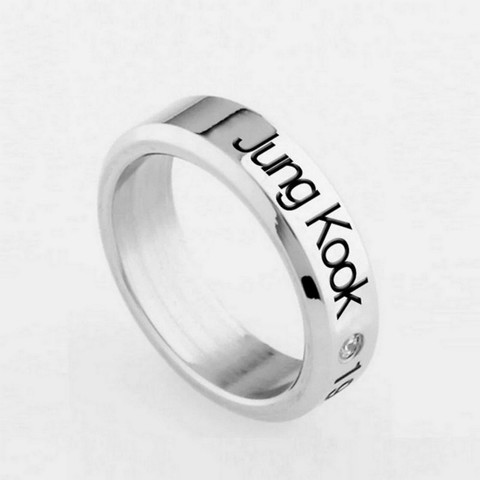 Jewelgenics BTS KPOP Jung Kook Name DOB Stainless Steel Silver