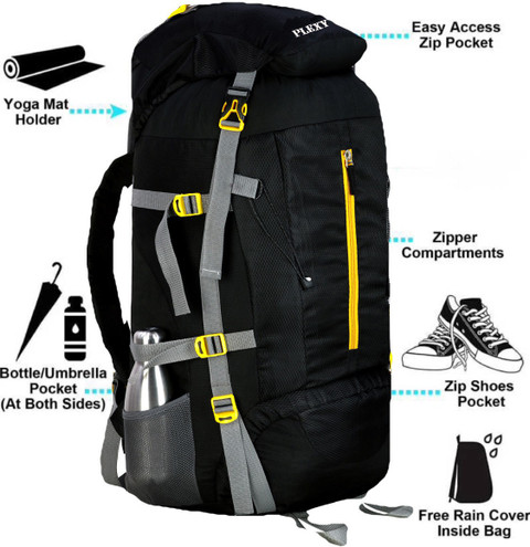 PLEXY Travel Rucksack Bag With Water Resistant Shoe  Compartment Rucksack 70 L Laptop Backpack