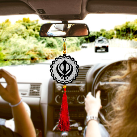 Generic Pearls Sikh Religion Khanda Car Hanging, Pendant Gift Generic Pearls Sikh Religion Khanda Car Hanging, Pendant Gift