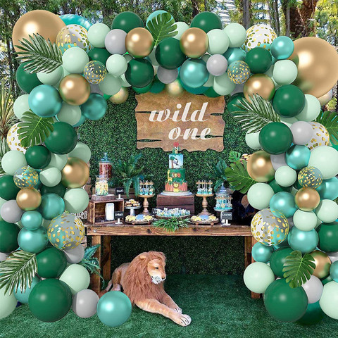 R G ACCESSORIES Solid Jungle book balloon Garland kit 104pcs for birthday,  wedding decoration Balloon