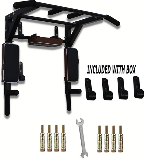 HASHTAG FITNESS Wall Mounted Chin Up Bar Multi-Grip Dip Station