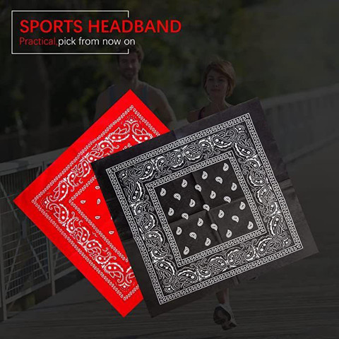 Bismaadh Bandana Head Scarf, Headband Multifunctional Cotton Paisley Print  [