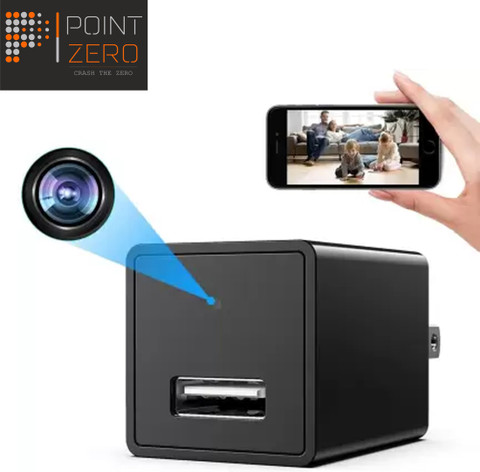 Point Zero 720P Mini home Charger SPY camera With USB smart phone - Main Image