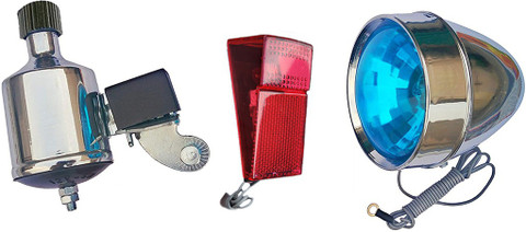 GI Classic Bicycle Dynamo with Retro LED Front and Back Light 12v