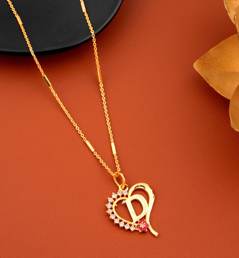 Vraj india D letter locket pendants alphabet name gold plated