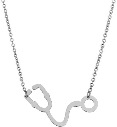 Sullery Stethoscope Pendant Necklace Nursing Themed Medical Jewelry Gifts  Sterling Silver Stainless Steel Pendant