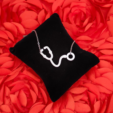 M Men Style Stethoscope Pendant Necklace Nursing Themed Medical