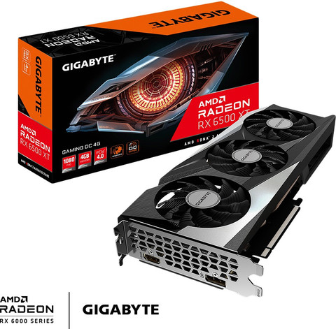GIGABYTE AMD Radeon RX 6500 XT 4GB 美品中古 GIGABYTE GV-R65XTGAMING OC-4GD GDDR6 4 GB AMD Radeon Chipset 64
