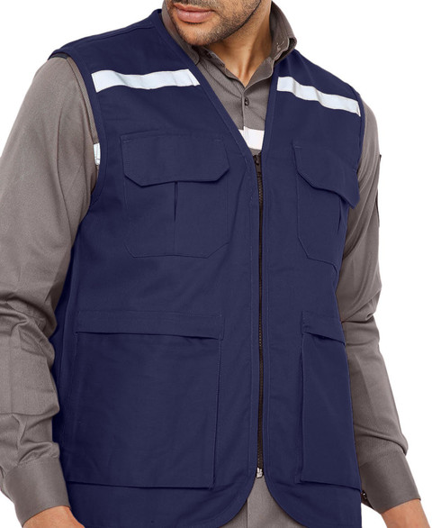 Associated Uniforms Navy Blue Sleeveless Jacket/Vest of Mercerized