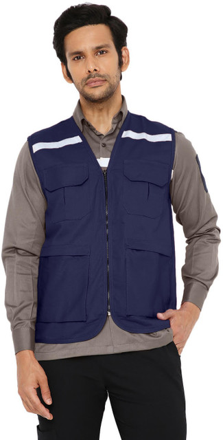 Associated Uniforms Navy Blue Sleeveless Jacket/Vest of Mercerized