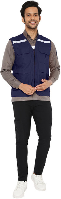 Associated Uniforms Navy Blue Sleeveless Jacket/Vest of Mercerized