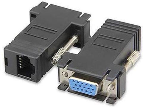 microware TV-out Cable VGA Female to RJ45 Female Adapter Extender