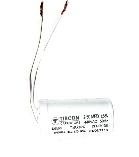 TIBCON Fan Capacitor (Condensers) (2.5 MFD, White) Pack of : 2 Power ...