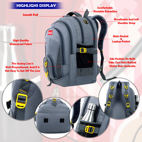 Rozen Large 45L Laptop Backpack used for college bag|school bag|travel  bag|casual bag Waterproof Backpack