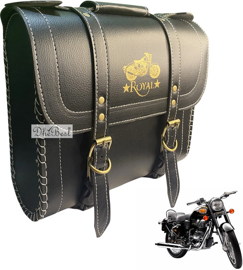 Dhe Best Bike Saddle Bag Waterproof Golden Buckle Black for Royal