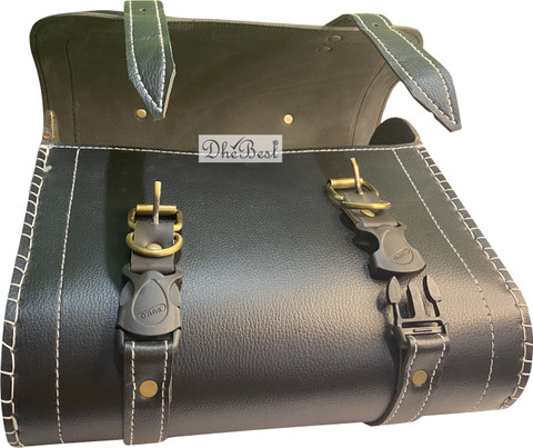 Dhe Best Bike Saddle Bag Waterproof Golden Buckle Black for Royal