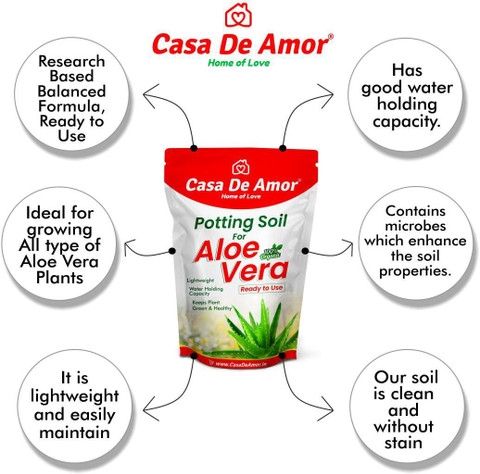 Casa De Amor (2 Kg) Organic Aloe Vera Potting Soil Mix for All Aloe Vera  Plants Potting Mixture, Soil Price in India - Buy Casa De Amor (2 Kg)  Organic Aloe Vera