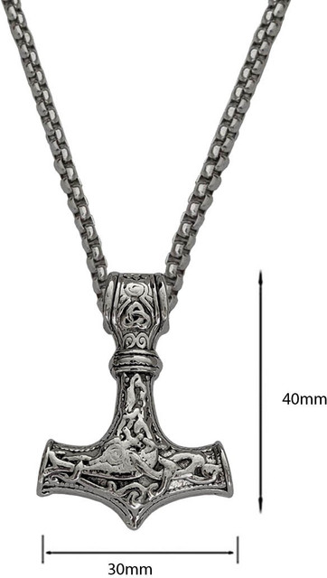 M Men Style Thor's Hammer Nordic Viking Mjolnir Pendant Necklace