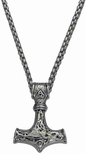 Shiv Jagdamba Thor's Hammer Nordic Viking Mjolnir Necklace