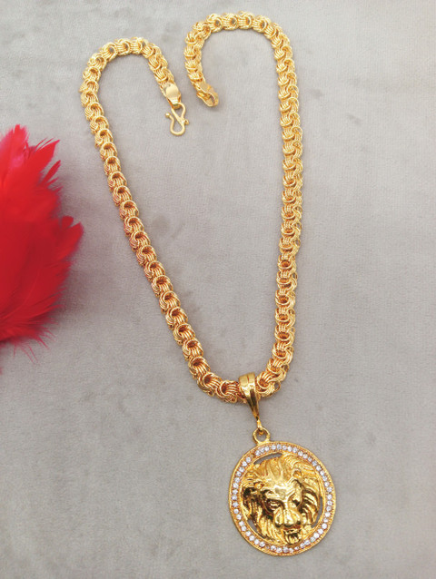 24k Gold Gold Chain Locket New Designs For Men SHANKH-KRIVA