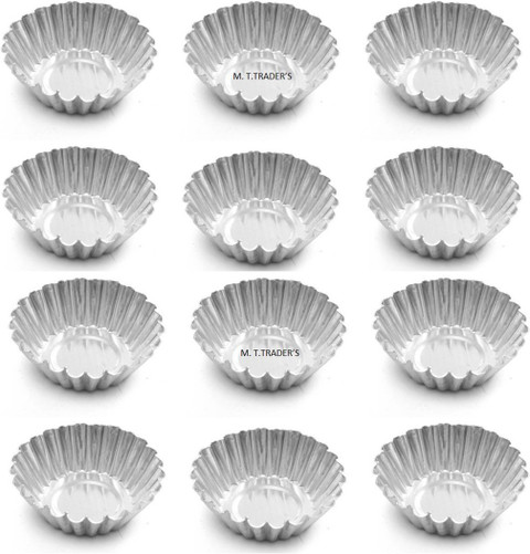 M T TRADERS Aluminium Cup Cake Tart Molds Big cm Diameter