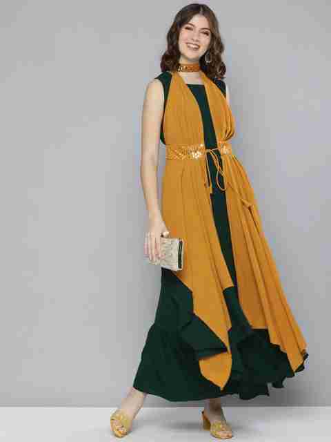 dark green and yellow combination dress Yellow And Green Combination dresses, Amazing yellow and green matching outfit ideas