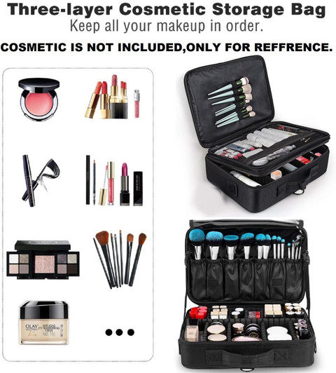 LACOPINE Large Capacity Makeup Bag,Cosmetic Organizer with