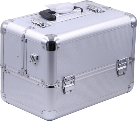 Bridal Professional Hard Sided Aluminum Metal Beauty Makeup Cosmetics  Artisan Vanity Box