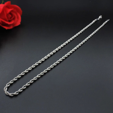 Silver Rope Chain For Men 925 Silver Chain Cost Casual Wear 20inch