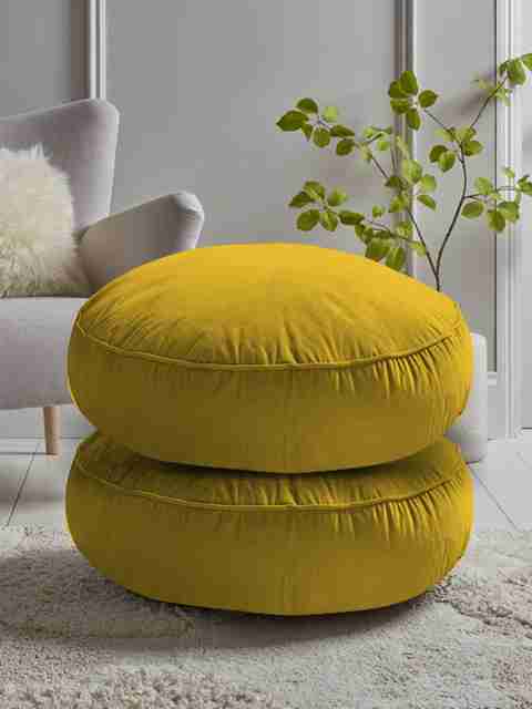 kioni Microfibre Cushion Pack of Solid Round Cushion Pillow For