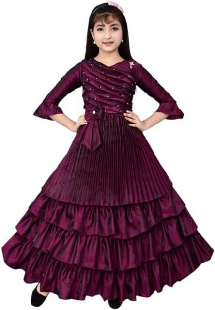 VIVEKGARMENT Girls Maxi/Full Length Party Dress Price in India