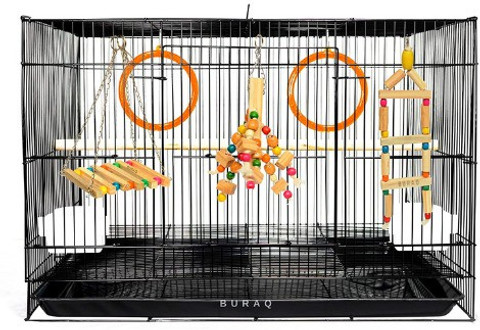 Buraq Cage With Swing Toy Best for Love Bird Cages Parrot
