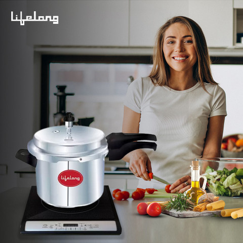 Lifelong LLCMB13 1400 W Induction Cooktop with IB Ltr Outer Lid Pressure  Cooker