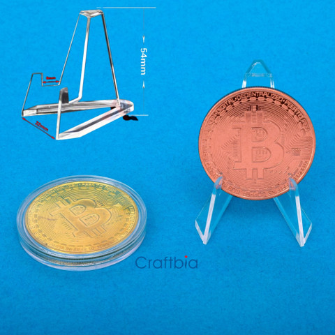 Craftbia Bitcoin Coin Made of Real Metal Gold Plated Coin with