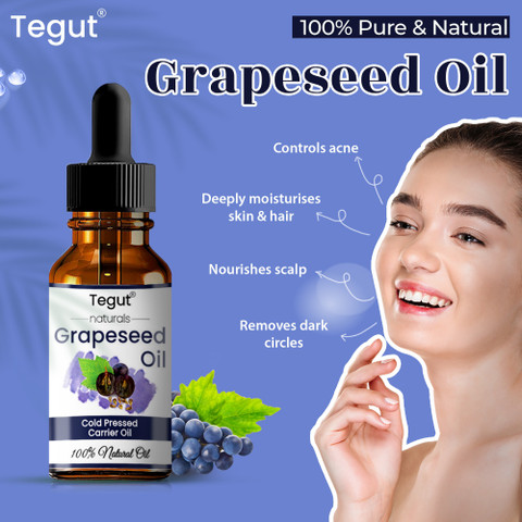 Tegut Best Grapeseed Oil for Skincare and Acne, (10 ml) (Pack of 1