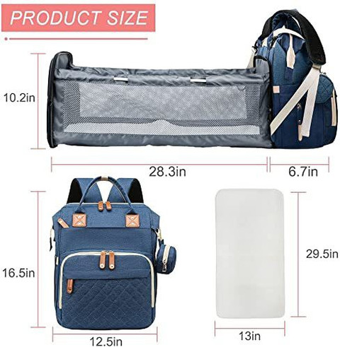 HomeCloud Diaper Backpack Foldable Mummy Bag bagpack with Bassinet, Travel,  Foldable 900D, Baby Diaper Bag