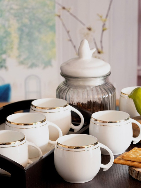 SONAKI Pack of Bone China Bone China Tea/Coffee Mugs (Set of