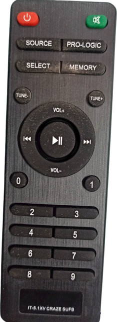 Ehop Compatible Remote control for Intex XV SUFB Home Theater Craze  Remote Controller