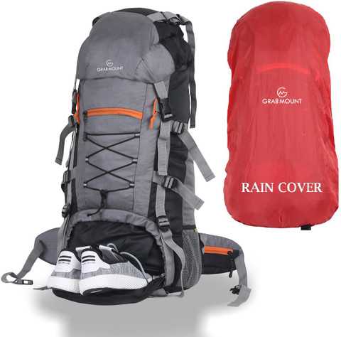 YOI Mountain Bag Hiking Bag 65 LTR Rucksack Travel Backpack for Adventure  Camping Trekking Bag with Rain Cover Shoes Compartment Grey Rucksack 