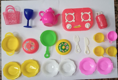 SM Exports Plastic Kitchen Cooking Play Set Toys, 19 Pcs (pack of