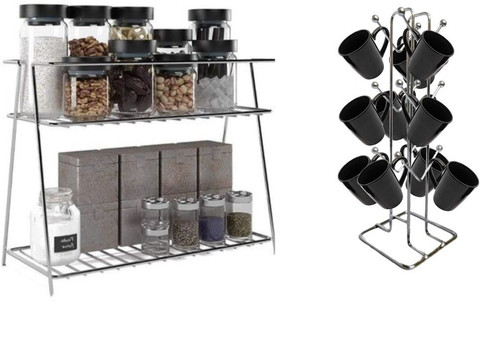 Zenex store Cup Kitchen Rack Steel Spice Rack shelf Masala - Main Image
