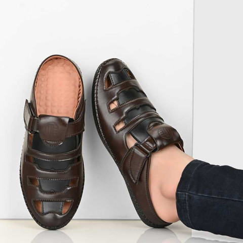 Men's Avenue Men's Brown Half Back open Sandals For Men (Brown) Casual  Shoes For Mens Loafers For Men