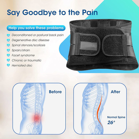 Z-REHAB Lumbar Support Belt With Steel Stays For BackPain Relief