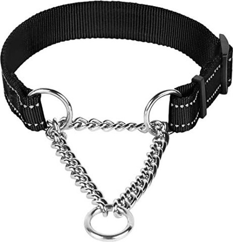 Sip Dog Choke Pet Nylon Half Chain Collar Half Choker Stainless