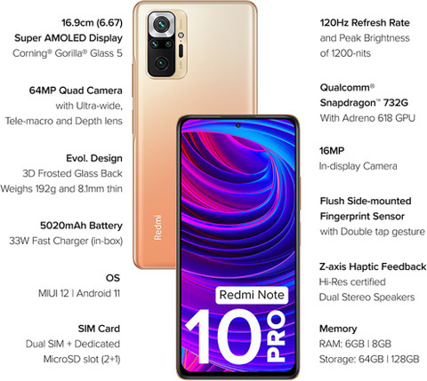 REDMI Note 10 Pro ( 128 GB Storage, 6 GB RAM ) Online at Best
