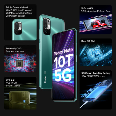 REDMI Note 10T 5G (128 GB Storage, 6 GB RAM) Online at Best Price