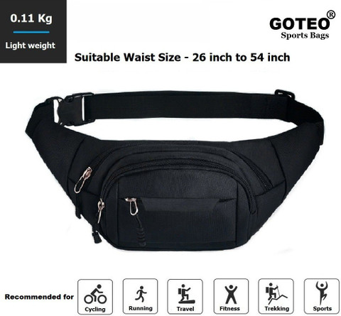 GOTEO Waist Bag Fanny Pack Money Belt Travel Hiking Camping Outdoor Sports  Walking Running Jogging Cycling with Water Bottle Holder Mobile Phone